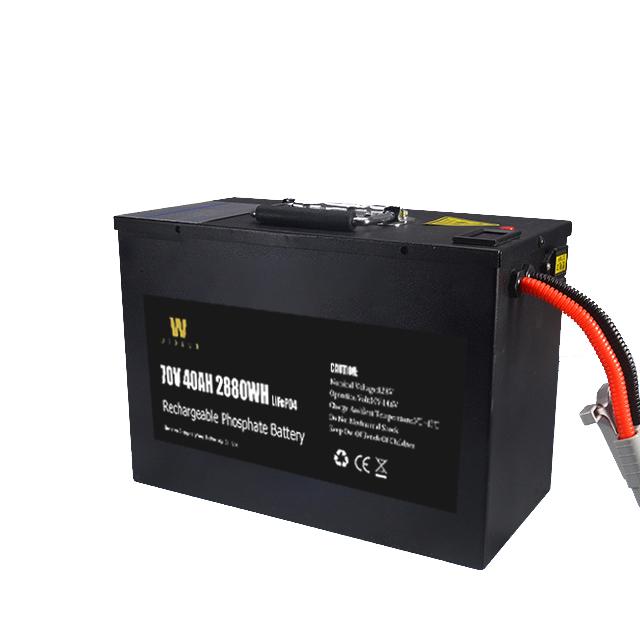 Schwarzes Lithium Ion Motorcycle Battery With Bms Lifepo4 72V40Ah 2