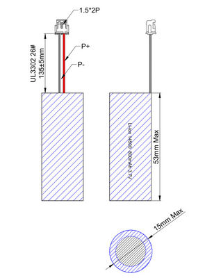 Art 3,7 Akku der ISO-Lithium-zylinderförmige Batterie-14500 V 800mah