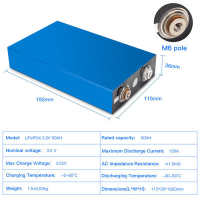 Wieder aufladbare 3,2 Lithium-Batterie V 50ah LiFePO4 Leben mit 4000mal